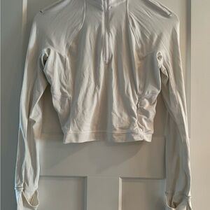 lululemon athletica White Long-Sleeve Crop Half-Zip Top